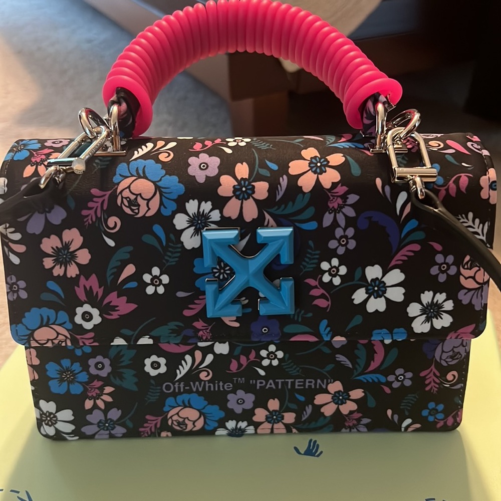 Off-White floral fabric purse new with box and dustbag